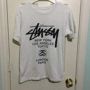 stussy white tshirt